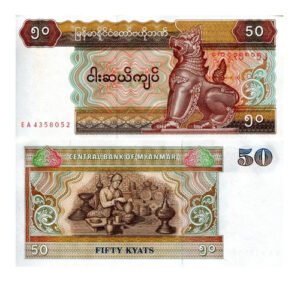 D_600025-MLM52054595313_102022-O.jpg Billete De Birmania & Myanmar De 50 Kyats, Chinze (león)