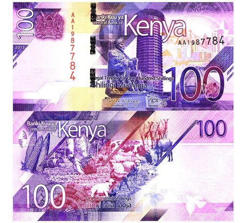 Billete De Kenia 100 Chelines Presidente Jomo 2019 Nvo Sin C