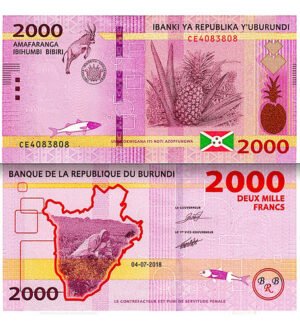 Billete De Burundi 2,000 Francos Antílope Kudu Nuevo Sc 2023