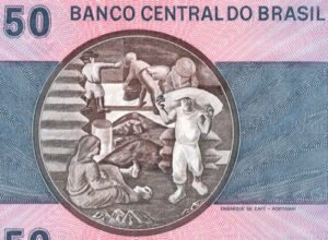 Billete De Brasil 50 Cruzeiro, Café Nuevo Sin Circular, 1980