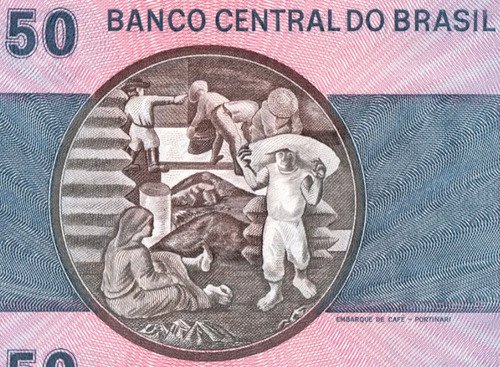Billete De Brasil 50 Cruzeiro, Café Nuevo Sin Circular, 1980