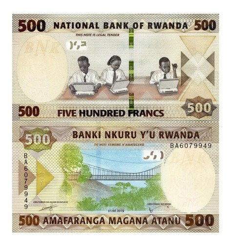 Billete De Ruanda 500 Franco Ruandés Nuevo Sin Circular 2019