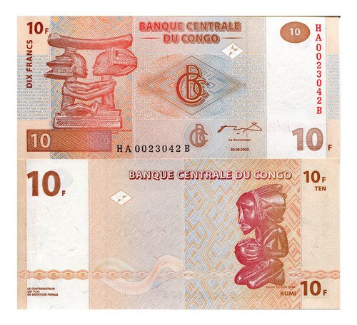 D_622149-MLM48835491477_012022-O.jpg Billete Del Congo 10 Francos, Nuevo Sin Circular 2003