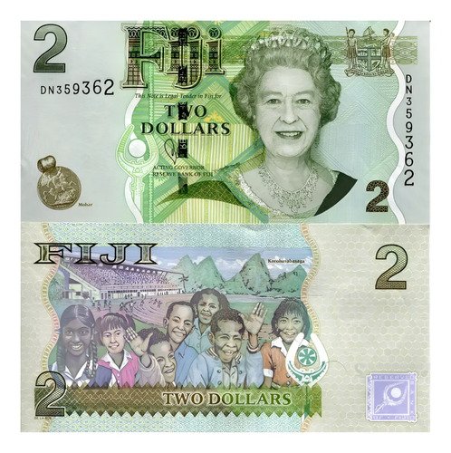 Billete De Fiji 2 De Dollars, Reina Isabel Il, Estadio 2011