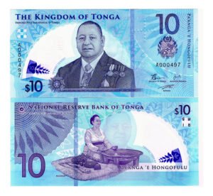 Billete De Tonga 10 Pa'angas 2023 Rey Tupou Vl Ballena Ocean