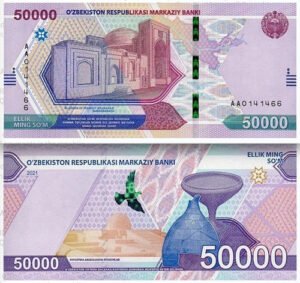 D_629706-MLM72387292818_102023-O.jpg Billete De Uzbekistan 50,000 Som, Al-hakim Nuevo Sin C. 2021