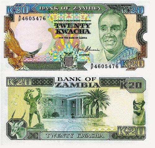 D_632335-MLM71439913748_092023-O.jpg Billete De Zambia 20 Kwachas Antílope Nuevo Sin Circular1991