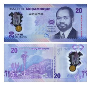 Billete De Mozambique 20 Meticais, Polímero, Emitido En 2024