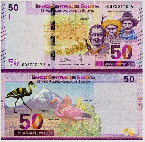 D_639060-MLM51531425213_092022-O.jpg Billete De Bolivia 50 Bolivianos Nuevo Sin C. Flamingo 2019