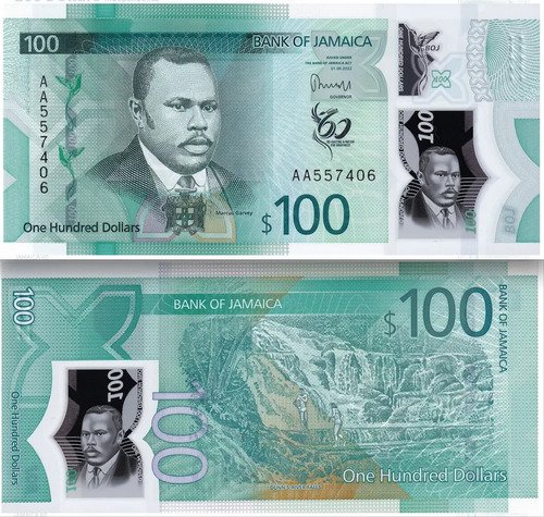 Billete De Jamaica 100 Dollar Polímero 60º Nuevo Sin C. 2022