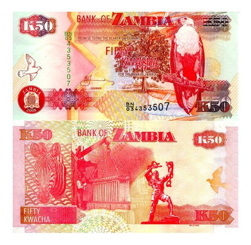 D_646892-MLM48842221393_012022-O.jpg Billete De Zambia 50 Kwachas 1992 Nuevo Sin Circular Cebra