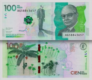 Billete De Colombia De 100,000 Pesos Nuevo Sin Circular 2022