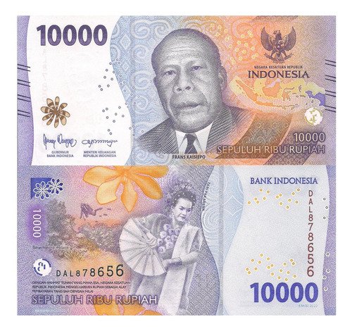 Billete De Indonesia 10,000 Rupias Frans Kaisiepo Nvo. 2022