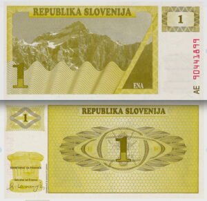 Billete De Eslovenia De 1 Tólar 1990, Montaña Triglav Nuevo