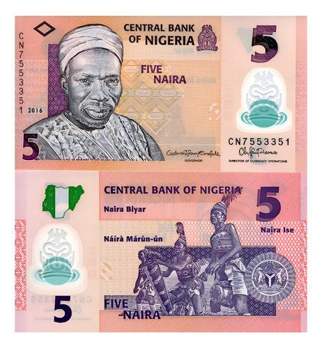 Billete De Nigeria 5 Naira 2020 Polímero, Nuevo Sin Circular