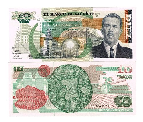 Billete De  Nuevos Pesos Lázaro C Nuevo Sin Circular 1992