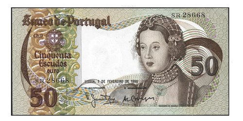 Billete De Portugal 50 Escudos Infanta María Nuevo Sin C1968