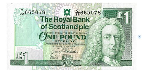 Billete De Escocia 1 Libra Lord Ilay Nuevo Sin Circular 2001