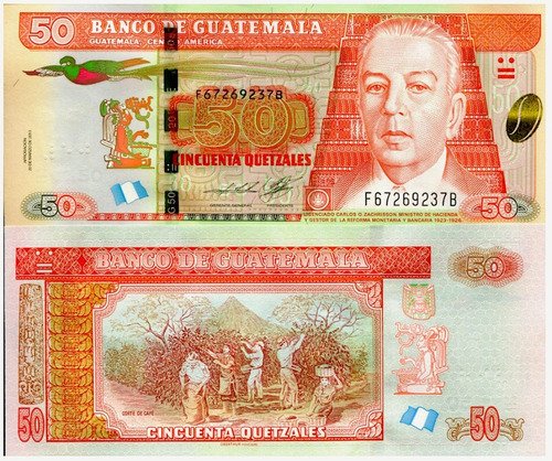 Billete De Guatemala 50 Quetzales, Nuevo Sin Circular, 2020