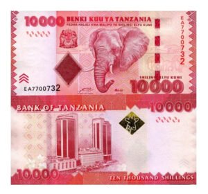 Billete De Tanzanía 10,000 Chelines 2020, Elefante Africano