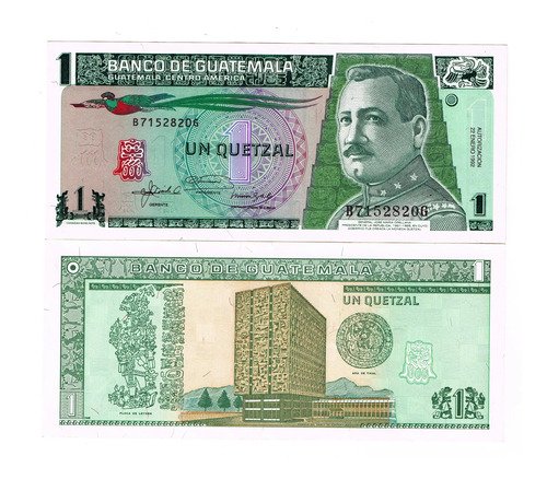 Billete De Guatemala 1 Quetzal Gral. Papel Nuevo Sin C. 1998
