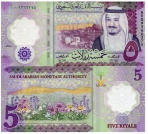 D_670907-MLM51920013915_102022-O.jpg Billete De Arabia Saudita, 5 Riyals Rey Salmán 2020 Polímero