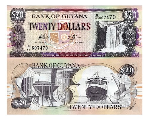 Billete De Guyana $ 20 Dollars 2006 Catarata Kaieteur Nvo Sc