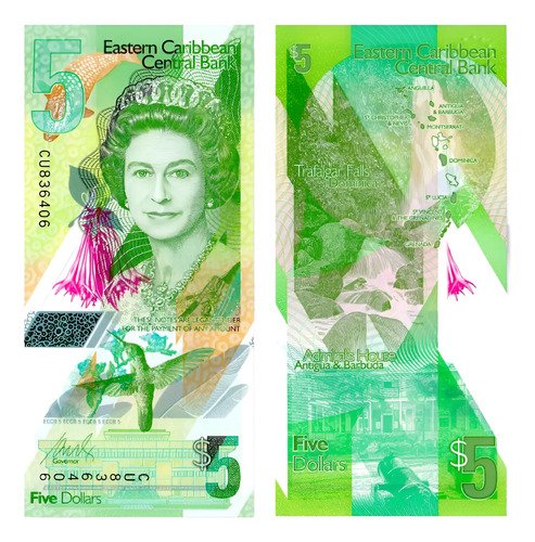 Billete Del Caribe Oriental  Reina Isabel Il Polímero 2021
