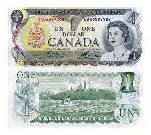 Billete De Canada 1 Dollar Reina Isabel Il Commonwealth 1973