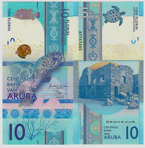 D_683316-MLM72039600120_102023-O.jpg Billete De Aruba 10 Florines Tortuga Nuevo Sin Circular 2019