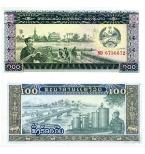 Billete De Laos 100 Kip 1988, Nuevo Sin Circular
