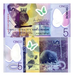 Billete De Santo Tomé Y Príncipe 5 Dobras Nuevo S C Polímero