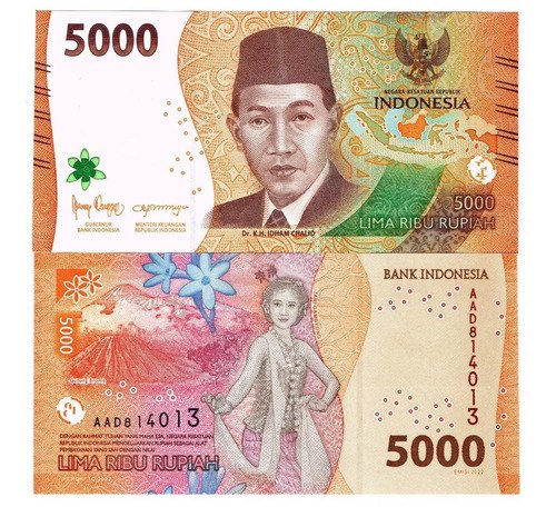 Billete De Indonesia 5,000 Rupias Dr. K.h. Idham Chalid 2022