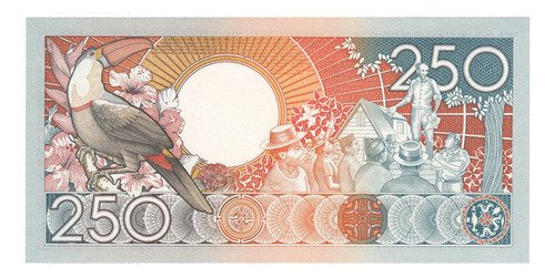 Billete De Surinam 250 Guldens Tucán Nuevo Sin Circular 1988