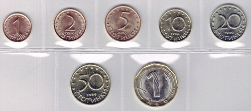 D_699819-MLM52393735176_112022-O.jpg Billete De Bulgaria 2 Lev Y 7 Monedas 1,2,5,10,20,50 Y 1 Lev
