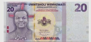 Billete De Suazilandia 20 Lilangeni, Nuevo Sin Circular 2017