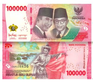Billete De Indonesia 100,000 Rupiah Bailarina Tari Nvo. 2022