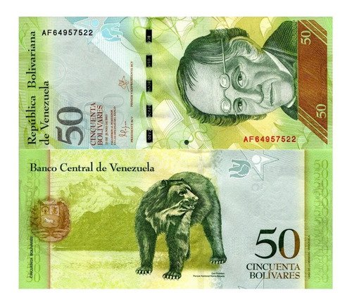 D_718397-MLM51372727033_092022-O.jpg Billete De Venezuela 50 Bolívares, Oso Frontino 2015