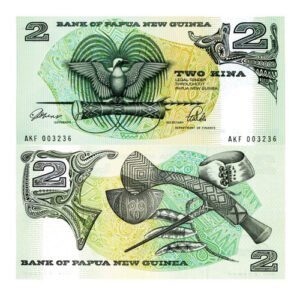 Billete De Papúa Nueva Guinea D 2 Kina 1991 Nvo Sin Circular