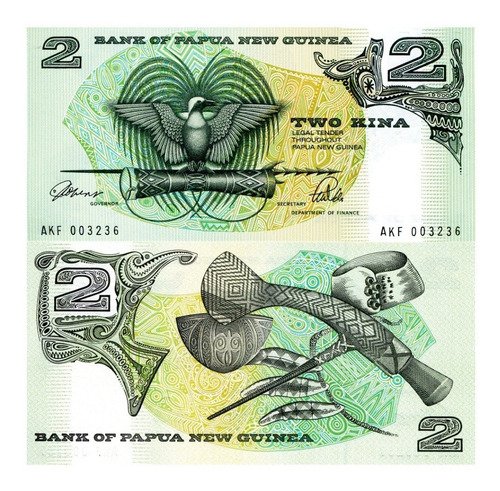 Billete De Papúa Nueva Guinea D 2 Kina 1991 Nvo Sin Circular