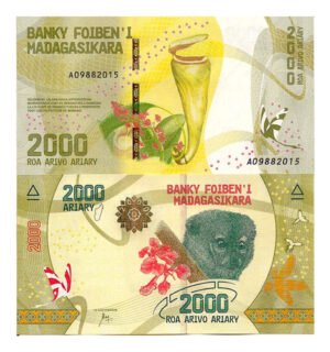 Billete De Madagascar 2,000 Ariary 2017 Lémur, Nuevo Sin C