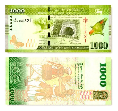 Billete De Sri Lanka 1000 Rupias Loro, Nuevo Sin Circul 2019