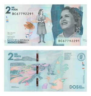 Billete De Colombia $ 2,000 Débora Arango Pérez Emitido 2018
