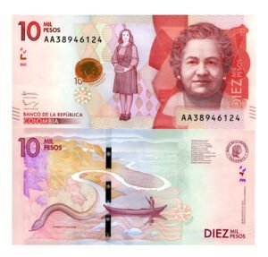 Billete De Colombia 10000 Pesos 2016 Virginia Gutiérrez Nvo.
