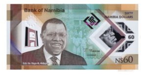Billete De Namibia 60 Dollar Expresidente Hage Polímero 2025