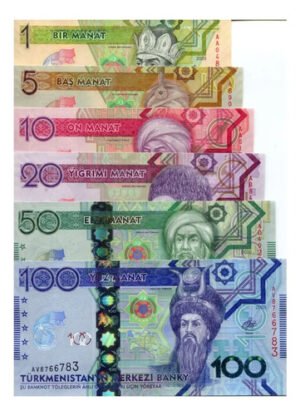 D_736152-MLM73898322544_012024-O.jpg Colección 6 Billetes De Turkmenistán: 1, 5, 10, 20, 50 Y 100