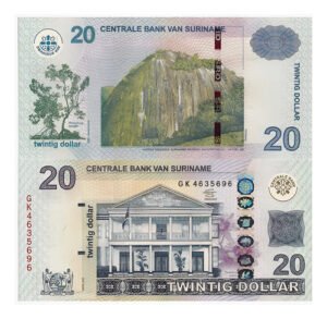 Billete De Surinam De 20 Dollar Nuevo Sin C 2019 Mangle Rojo