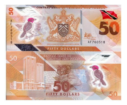 D_748731-MLM72109361915_102023-O.jpg Billete De Trinidad Y Tobago 50 Dollars Polímero Nuevo 2020