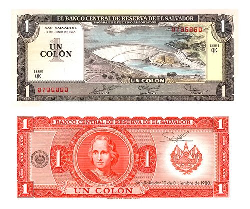 Billete De El Salvador De Un Colón, 1980, Nuevo Sin Circular