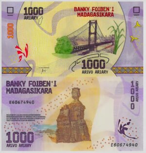 Billete De Madagascar De 1,000 Ariary, Nuevo Sin Circular